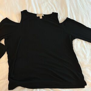 Michaell Michael Kors Extra Large shoulder cut out black top